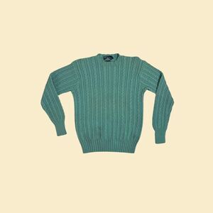 90s Polo Ralph Lauren S cotton sweater, vintage sea-foam green crewneck sweater